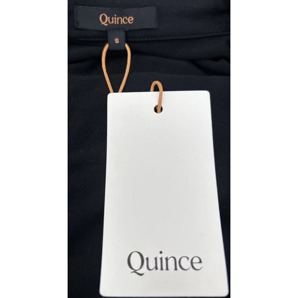 NWT QUINCE 100% SILK JERSEY MIDI WRAP DRESS Size Small Black MSRP $150 - Picture 11 of 16